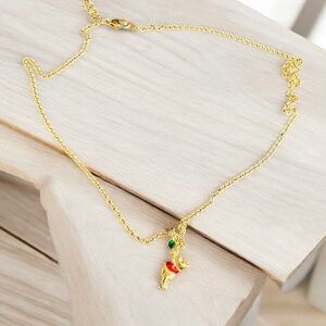 😻Winnie the Pooh Green Birthstone Necklace